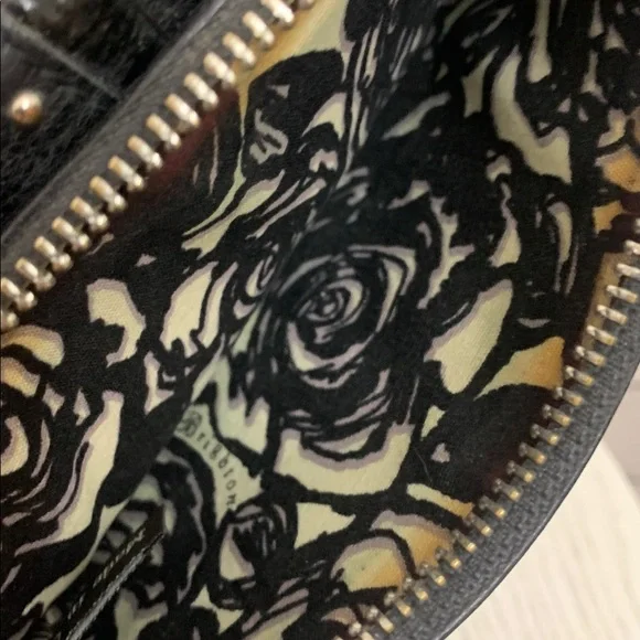 Brighton Leather Wallet Black with Silver Studded Design - Picture 8 of 11